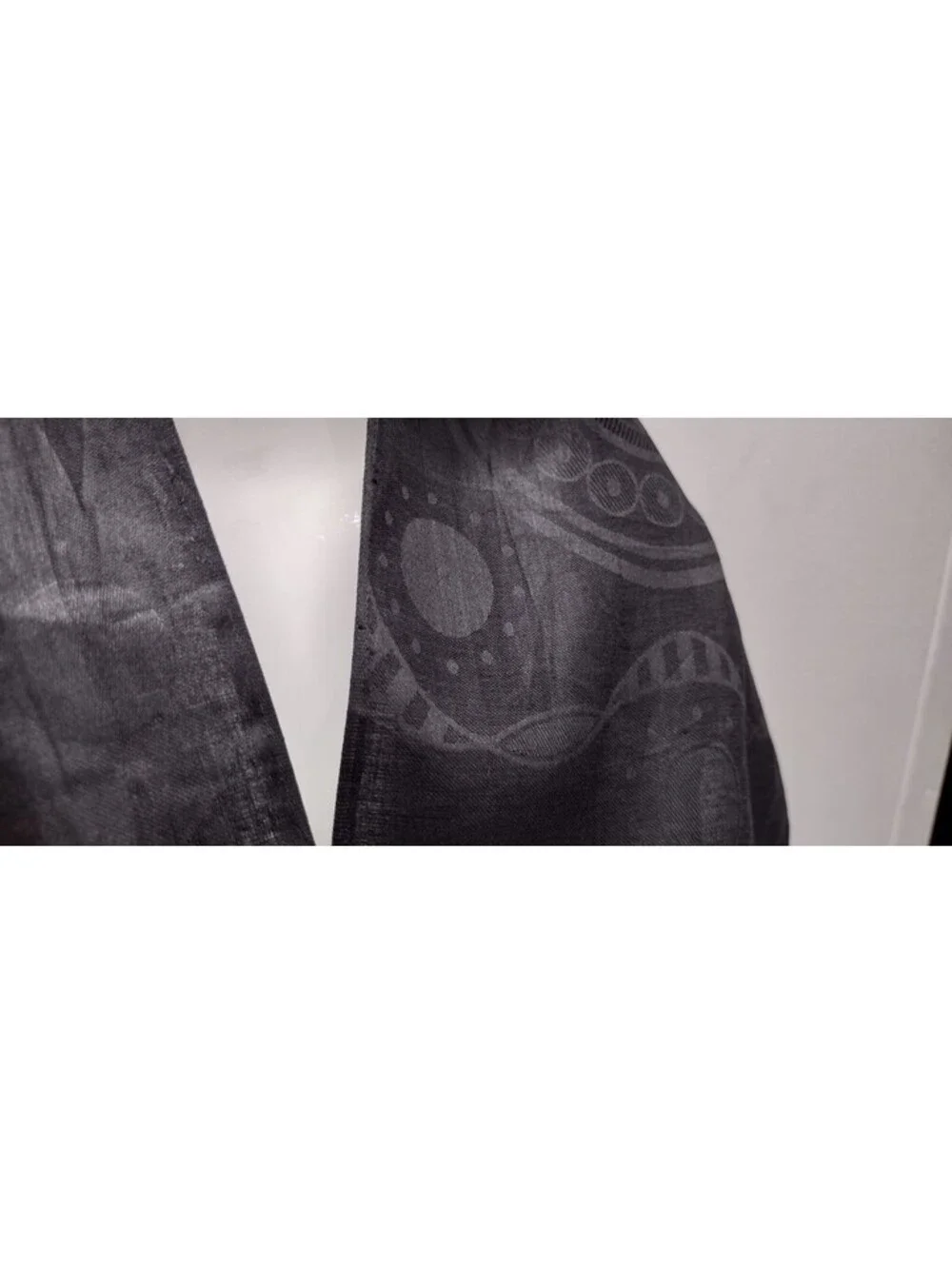 Vintage Spider Web Scarf Recangle Black Sturdy Cotton Embroidered - Planets Goth